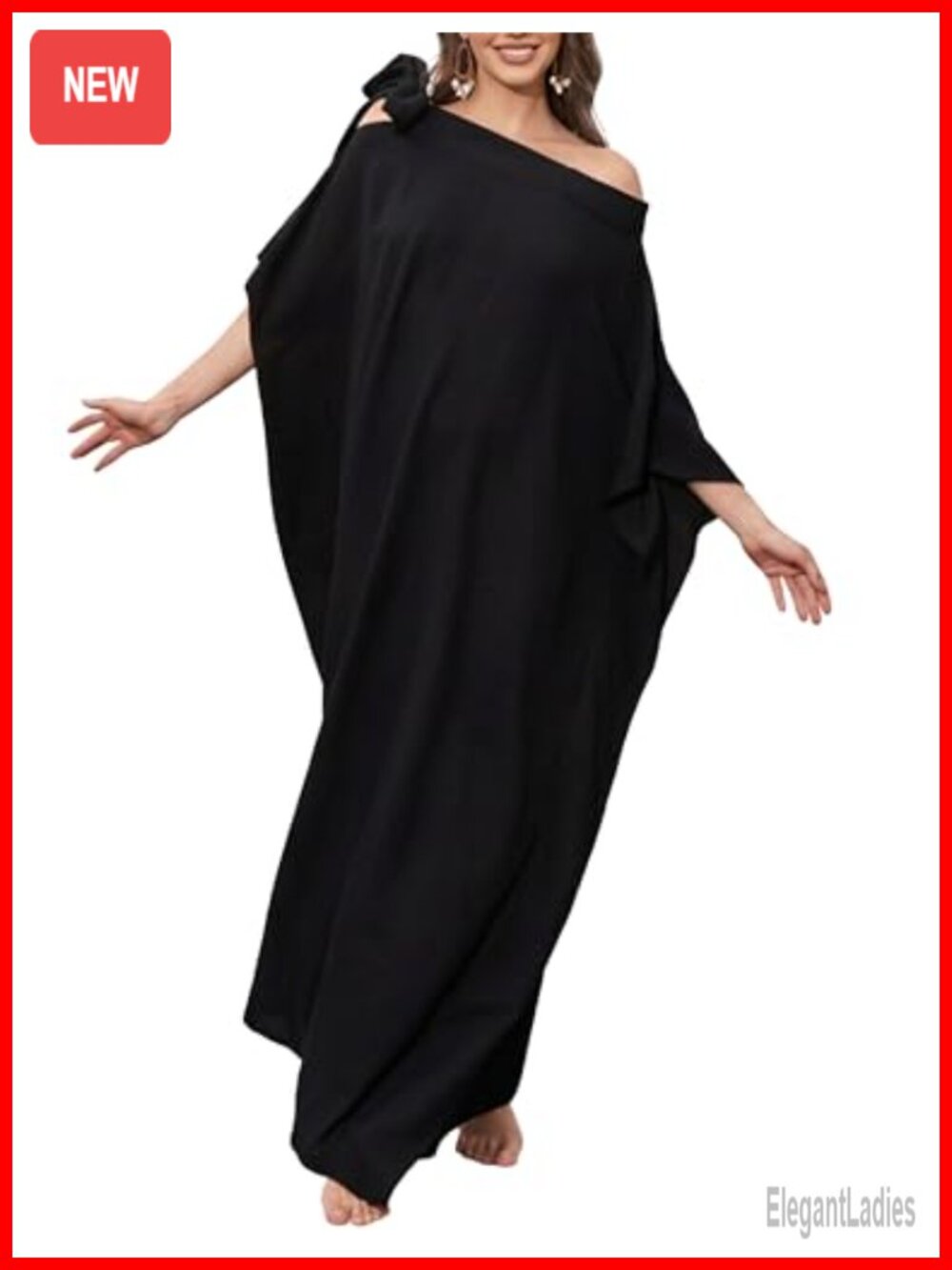 Kaftan Dress Off Shoulder Batwing Sleeve Moo Moo Beach Swim Cover Up Maxi